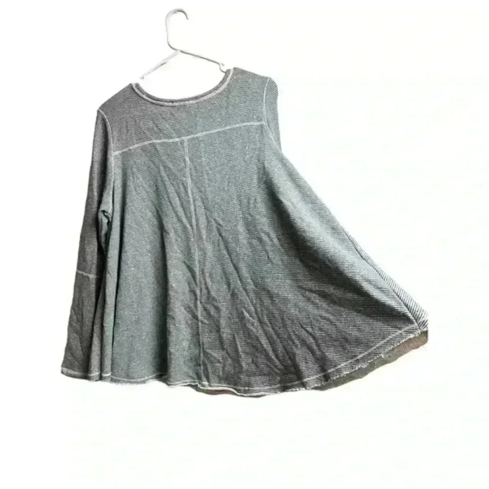 Free People Lacey Love Fleece Long Sleeve Oversize Crisscross Chest‎ Sweatshirt